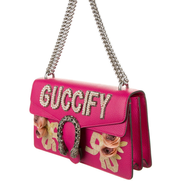 GUCCI ボディバッグ ピンク Gucci Pink/Blue GG Perforated Leather Shoulder Duffle Bag
