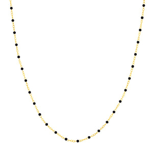 Black Enamel Bead Piatto Chain