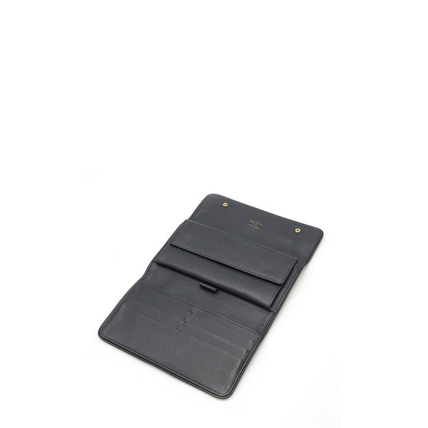 Louis Vuitton Blue Mini Lin Canvas Trifold Compact Wallet Louis