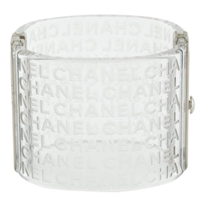 Chanel Logo Wide Clear Resin Cuff