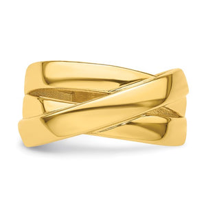 Gold Wide Criss Cross Ring
