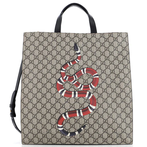 Gucci Snake GG Supreme Tote Crossbody