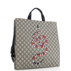 Gucci Snake GG Supreme Tote Crossbody