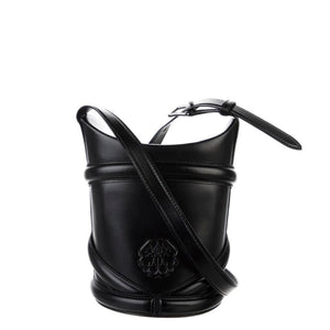 Alexander McQueen Curve Leather Bucket Bag
