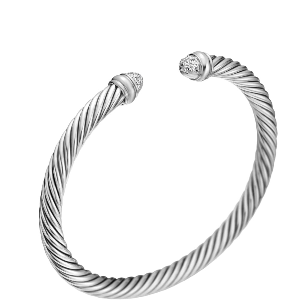 David Yurman Pave Cable Cuff Bracelet