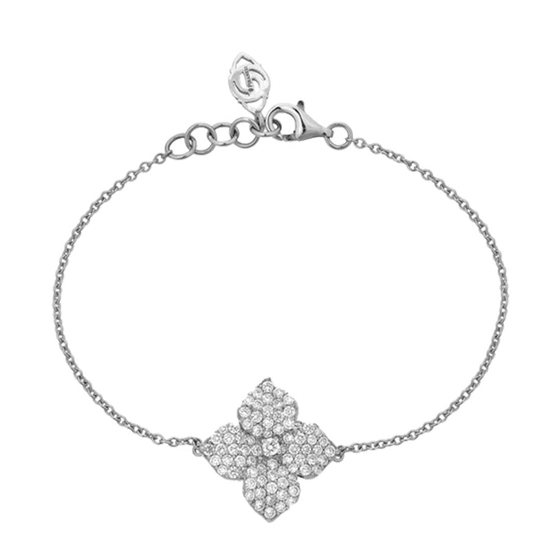Piranesi 18kt White Gold Small Diamond Floral Bracelet