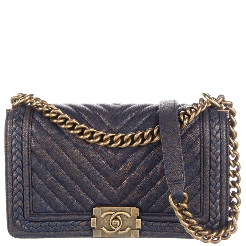 Chanel Caviar Medium Chevron Boy Bag