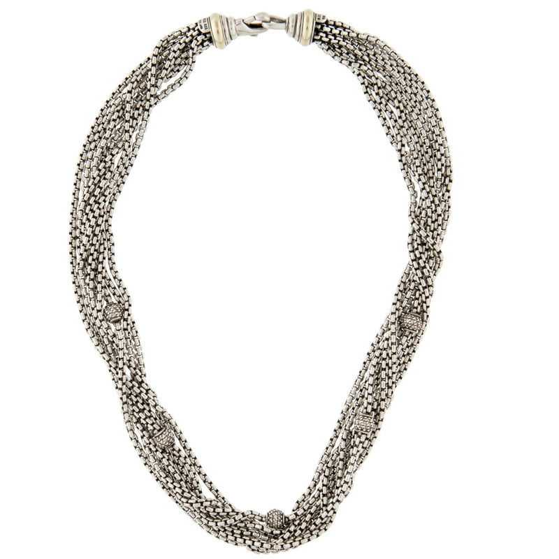 David Yurman Diamond Pave' Ball Necklace