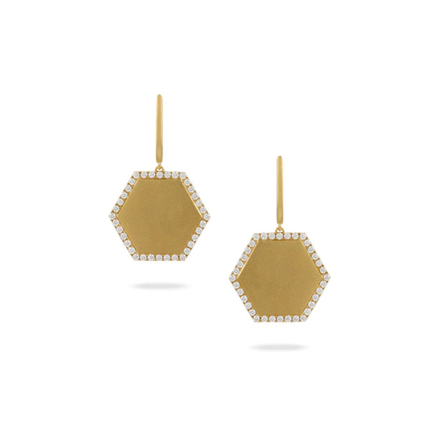 Doves by Doron Paloma 18kt Gold & Diamond Geometric Earrings