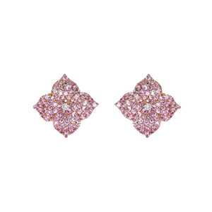 Piranesi Small Pink Sapphire Floral Stud Earrings