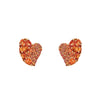 Piranesi Small Orange Sapphire Wave Heart Earrings