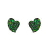 Piranesi Small Green Tsavorite Wave Heart Earrings