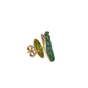 Piranesi Medium Green Tsavorites Wave Heart Earrings