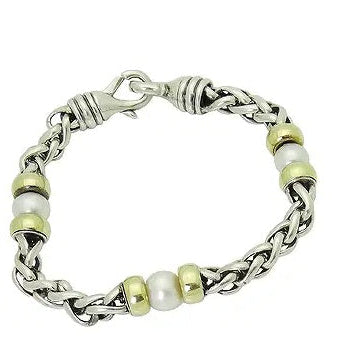 David Yurman Two-Tone Pearl Hampton Bracelet