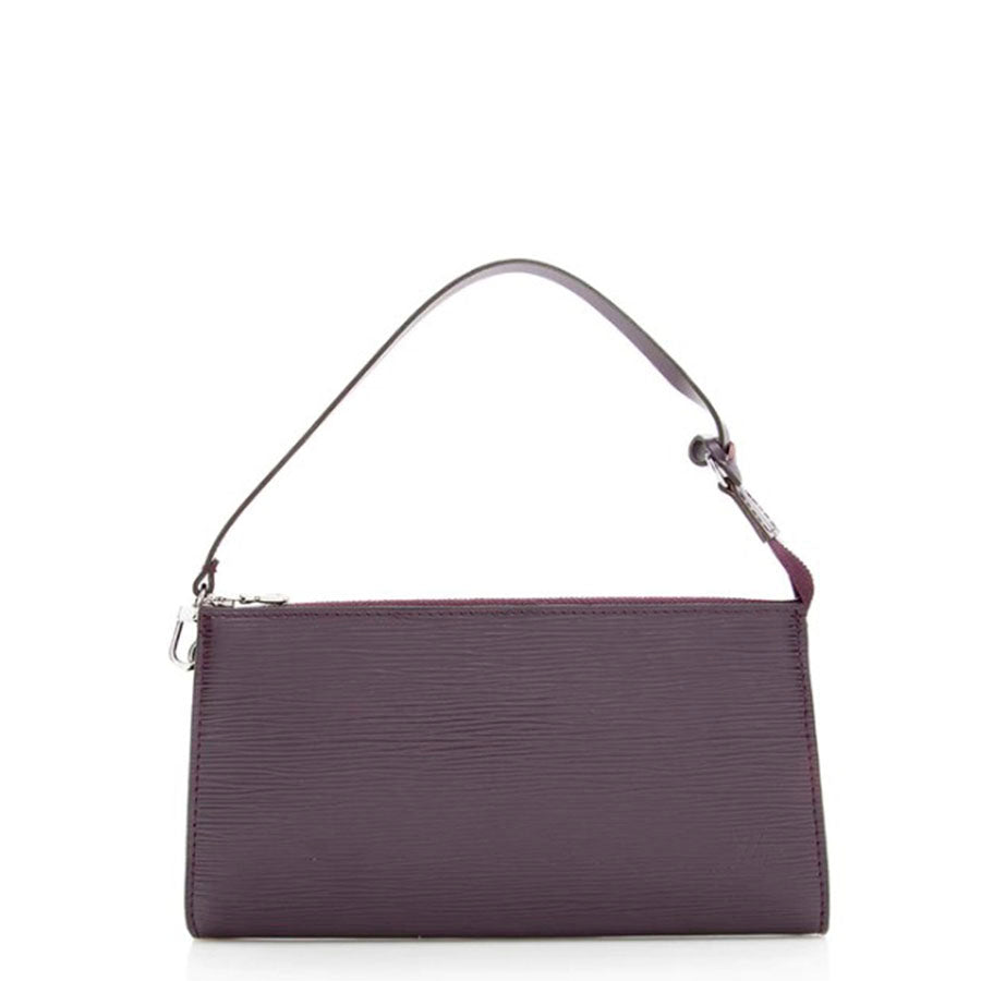 Louis Vuitton Logo Epi Leather Flap Pochette Purple