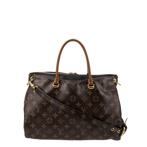 LV Pallas MM Monogram Canvas with Red Leather and Gold Hardware