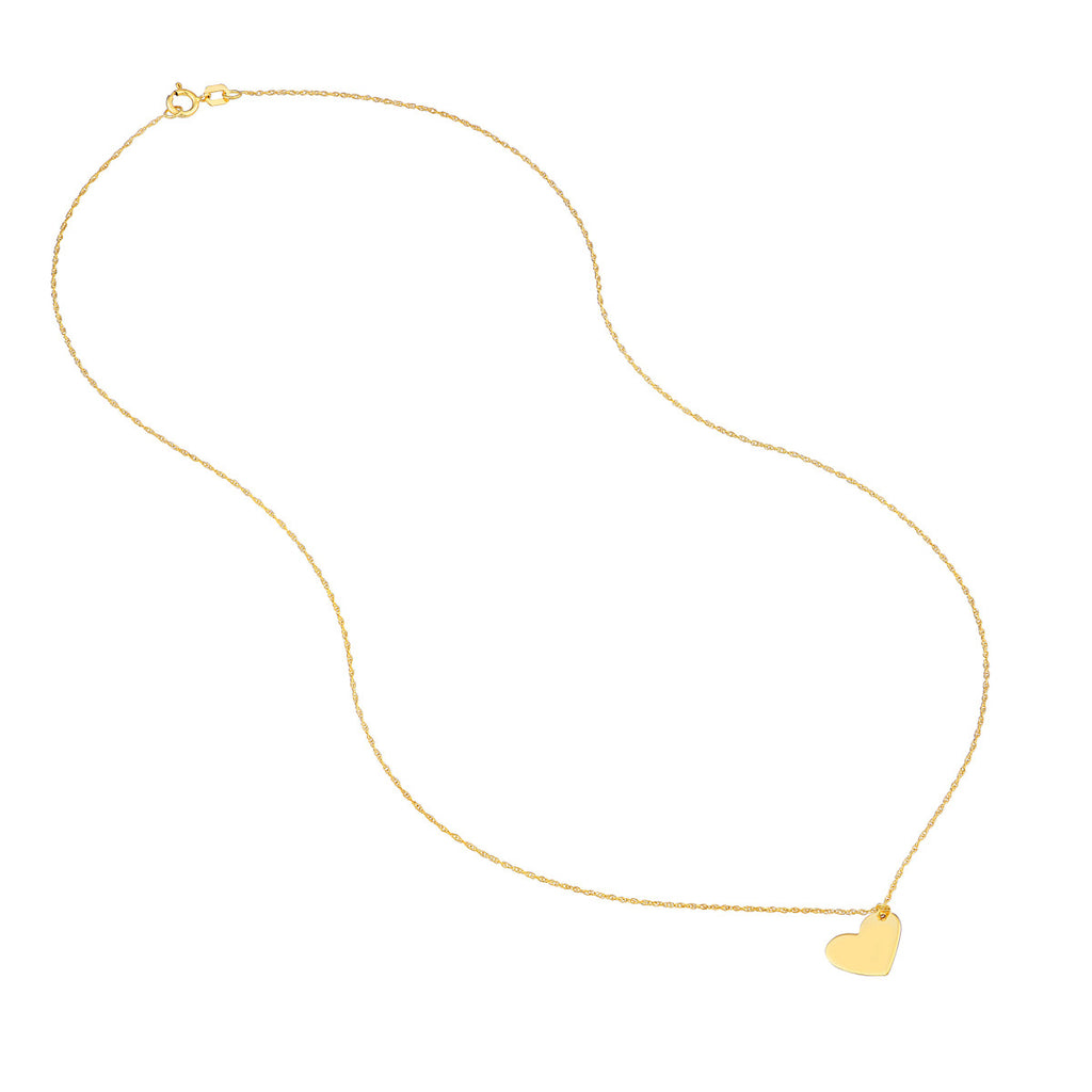 Gold Tilted Heart Necklace