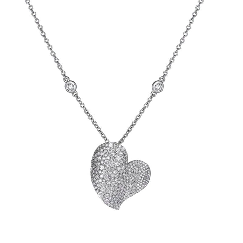 Piranesi Medium Diamond Wave Heart Pendant