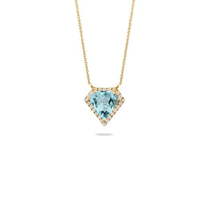 Doves by Doron Paloma 18kt Gold & Diamond Blue Topaz Pendant