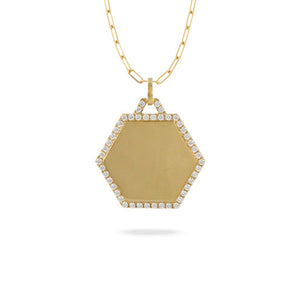 Doves by Doron Paloma 18kt Gold & Diamond Geometric Pendant
