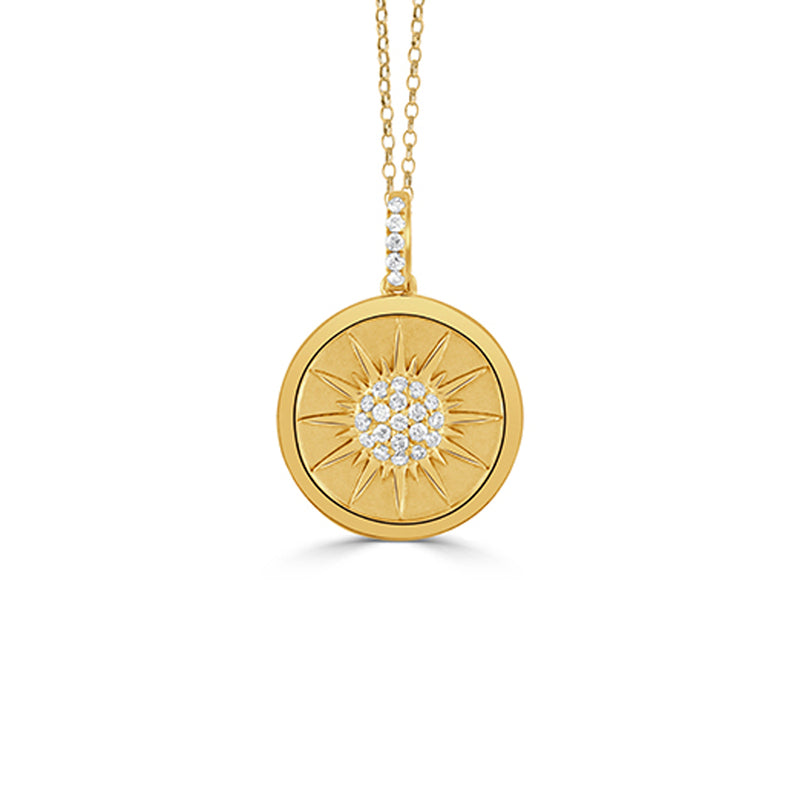 Doves by Doron Paloma 18Kt Gold Diamond Medallion Pendant