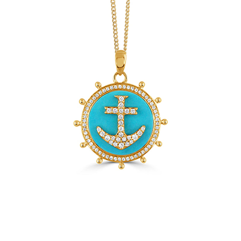 Of the Sea Anchor Enamel Medallion Necklace | Fine jewelry solid silver  gold-finish necklaces bracelets earrings