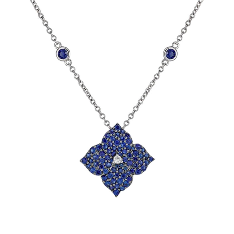 Piranesi Mosaique Small Flower Blue Sapphire Necklace