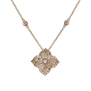 Piranesi Mosaique Small Flower Champagne Diamond Necklace