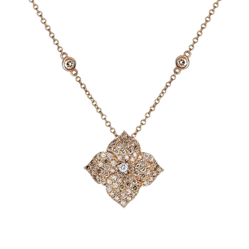 Piranesi Mosaique Small Flower Champagne Diamond Necklace