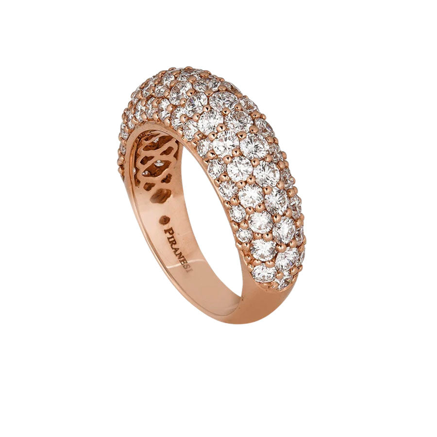 Piranesi 18kt Rose Gold Small Dome Diamond Ring