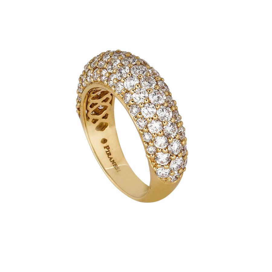 Piranesi 18kt Yellow Gold Small Dome Diamond Ring