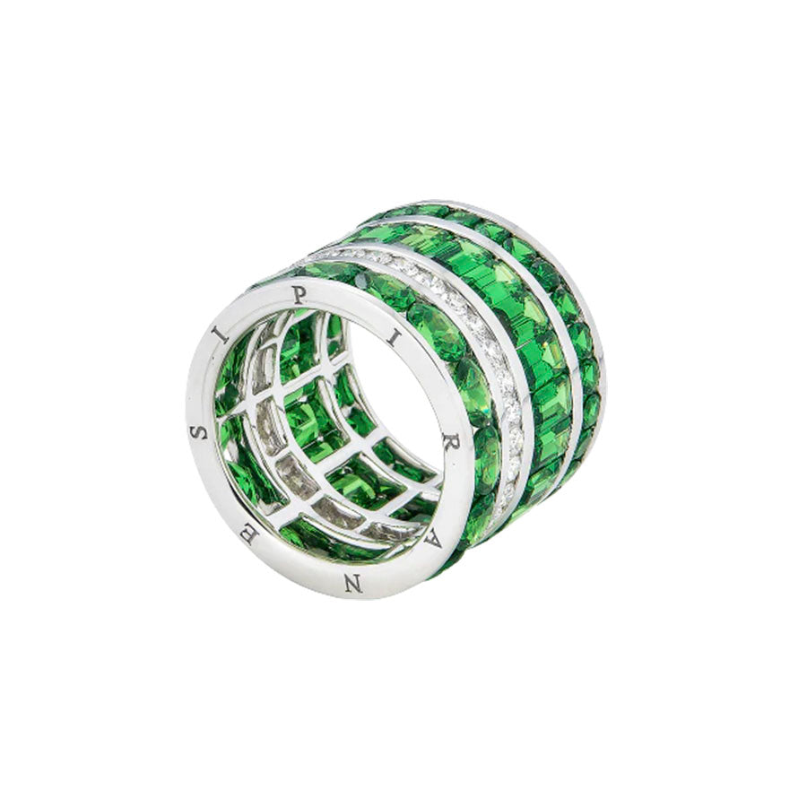 Piranesi Multi Green Tsavorite & Diamond Eternity Ring