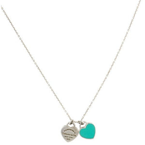 Tiffany & Co Double Heart Tag Pendant Necklace
