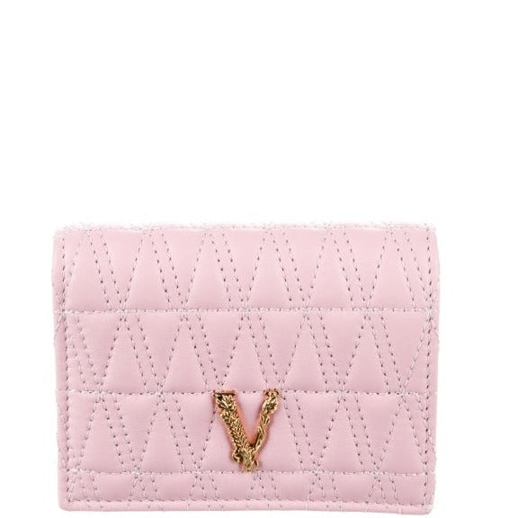 Versace Quilted Lambskin Leather Compact Wallet