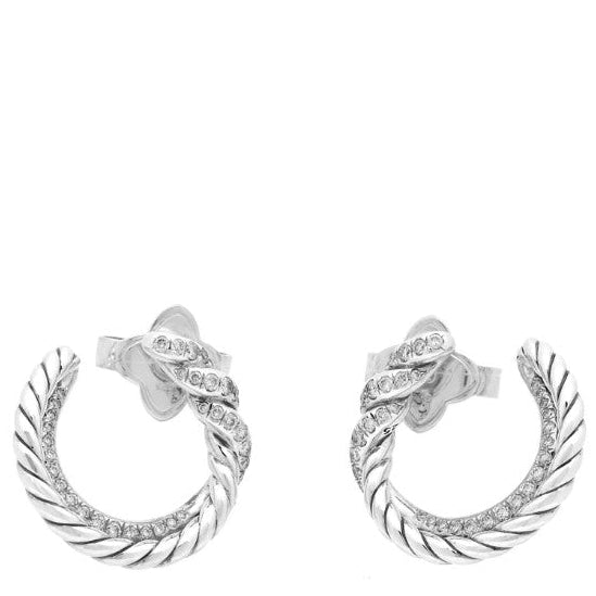 David Yurman Diamond Continuance Hoop Earrings