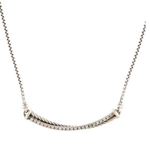 David Yurman Diamond Crossover Pendant Necklace