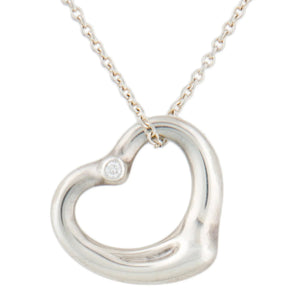 Tiffany & Co. Diamond Open Heart Necklace