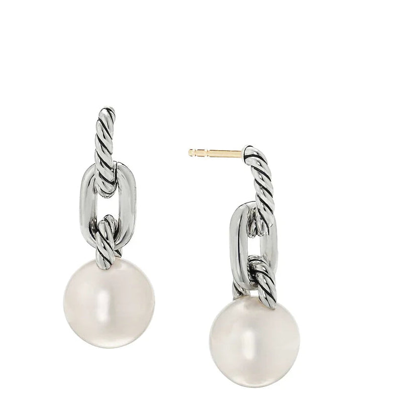 David Yurman Madison Pearl Chain Drop Earrings