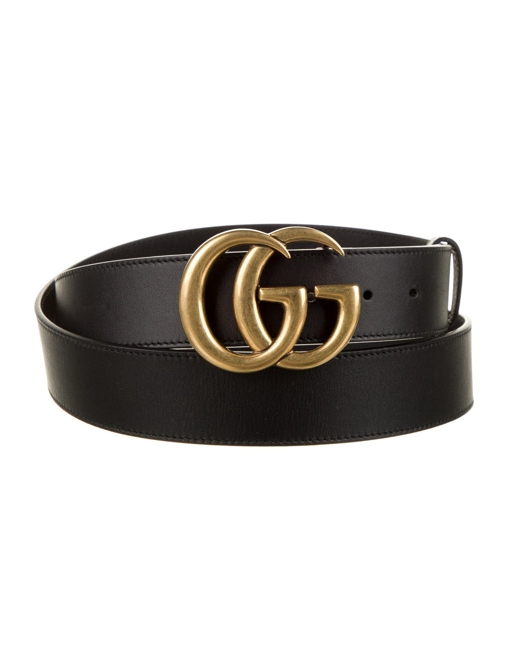 Gucci Double G Logo Leather Belt