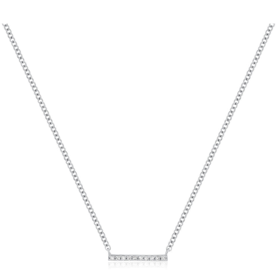EF Collection Diamond Mini Bar Necklace