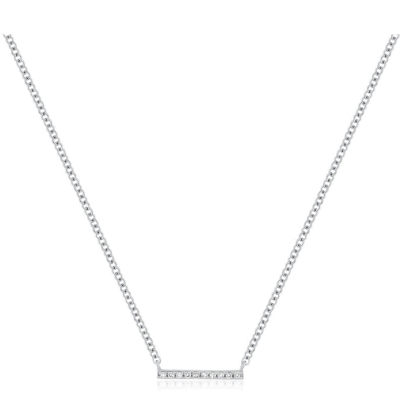 EF Collection Diamond Mini Bar Necklace