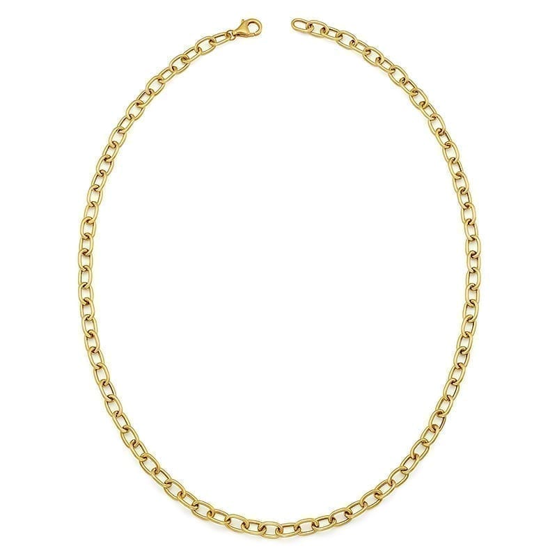 Yellow Gold Oval Links Chain Necklace