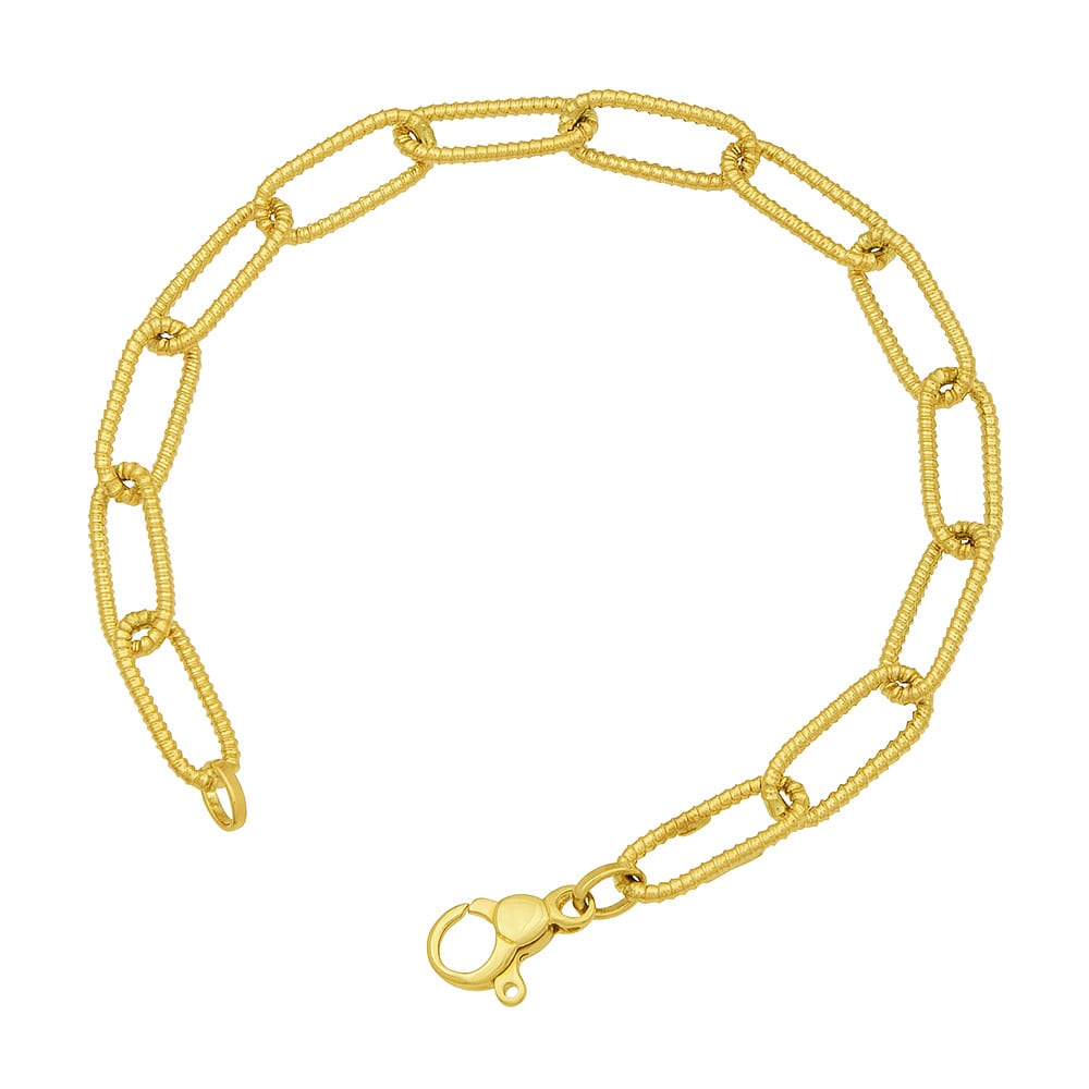 Yellow Gold Twist Oval Link Bracelet