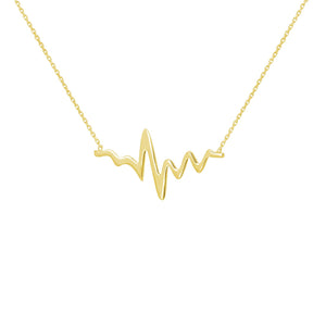 New Yellow Gold Heartbeat Necklace