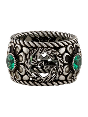 Gucci Green Crystal Interlocking Band