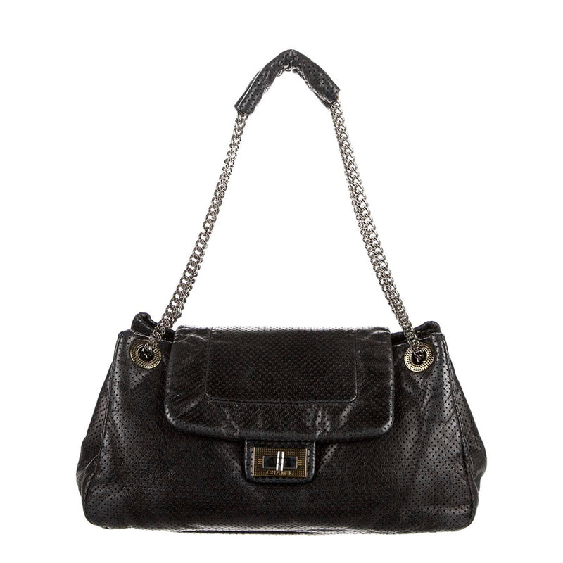 chanel black leather purse