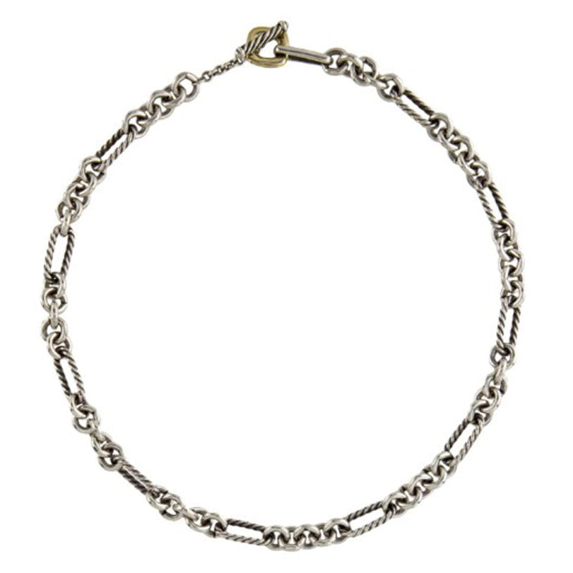David Yurman Two-Tone Figaro Link Necklace