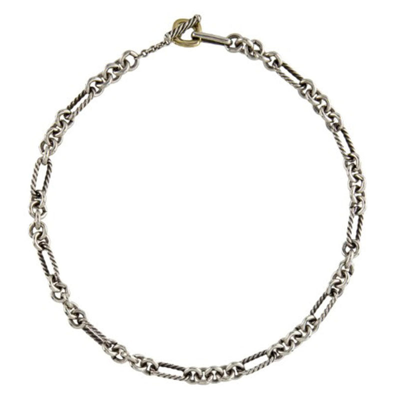 David Yurman Two-Tone Figaro Link Necklace