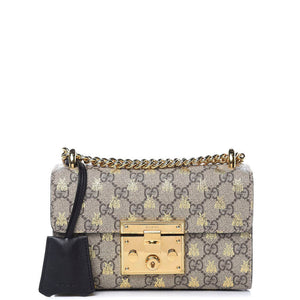 Gucci GG Supreme Bee Small Padlock Shoulder Bag