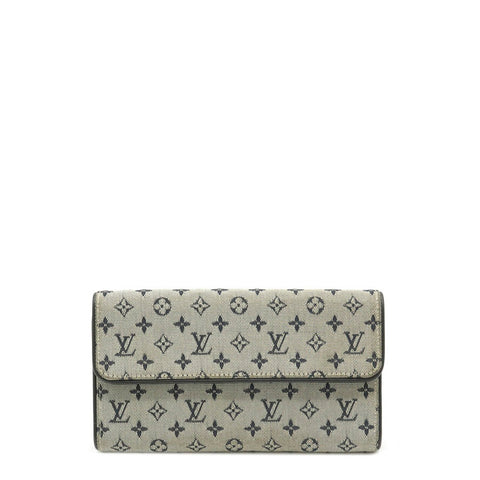 Louis Vuitton Blue Monogram MIni Lin Canvas Porte Tresor